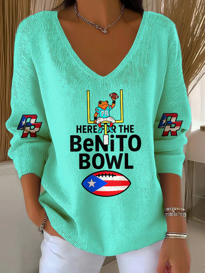 Puerto Rico colorful casual Women's Printed Long Sleeve Top