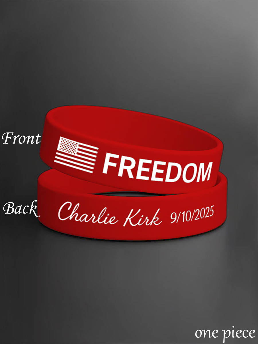 Unisex Freedom Is Not Free This is the Turning Point R.I.P Charlie Kirk Print Silicone Wristband