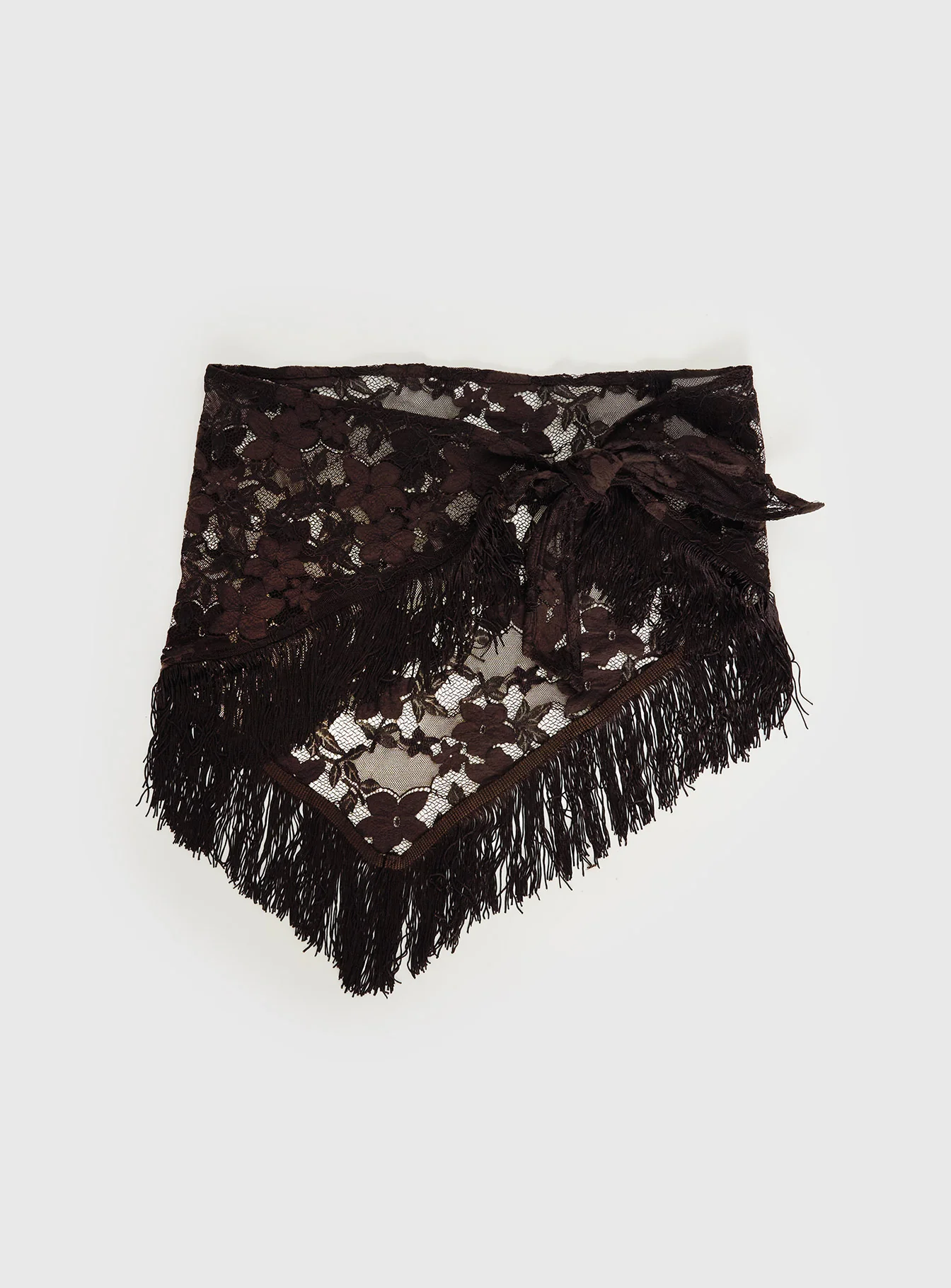 Elizebeth Tie Waist Tassel Belt Chocolate