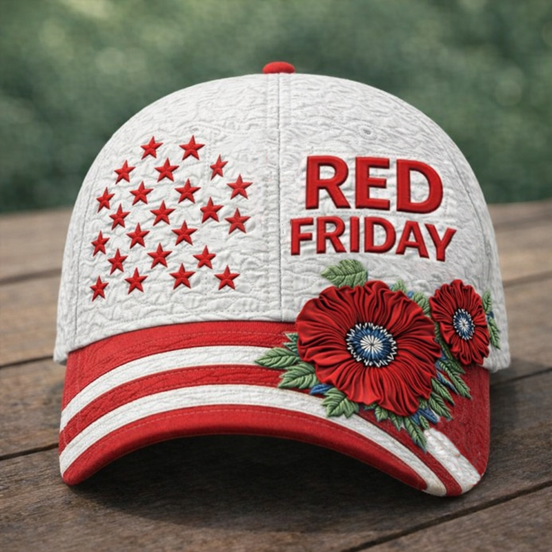Red Friday Art Printed Casual Hat