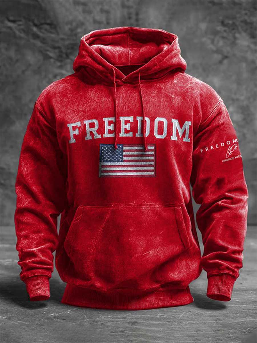 Men's Freedom Is Not Free R.I.P Charlie Kirk Oversized Drop-Shoulder Hoodie with Pockets