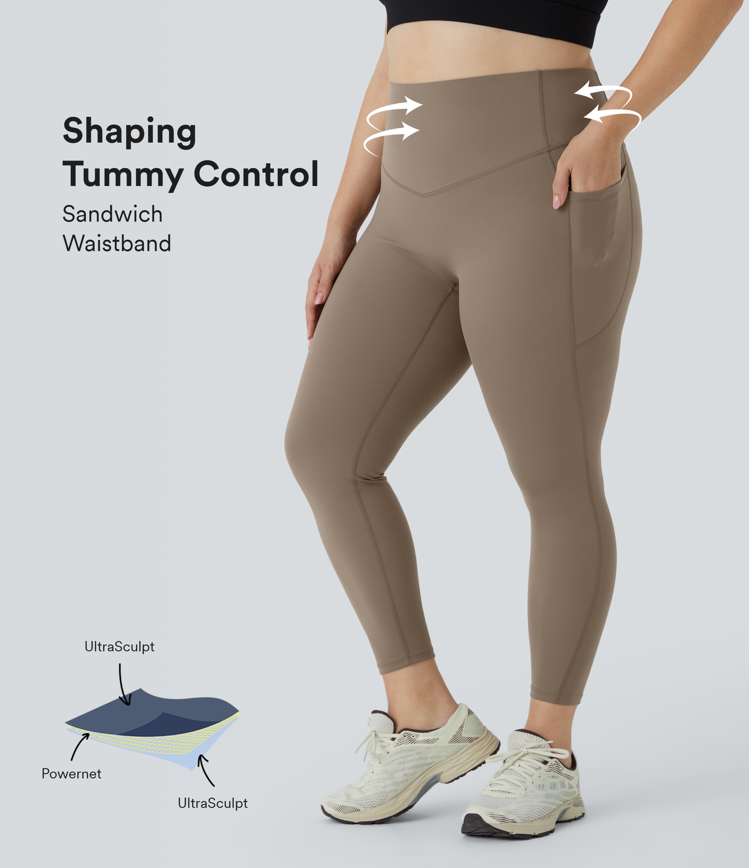 Halara UltraSculpt™ High Waisted Tummy Control Pocket Shaping Training Plus Size Leggings