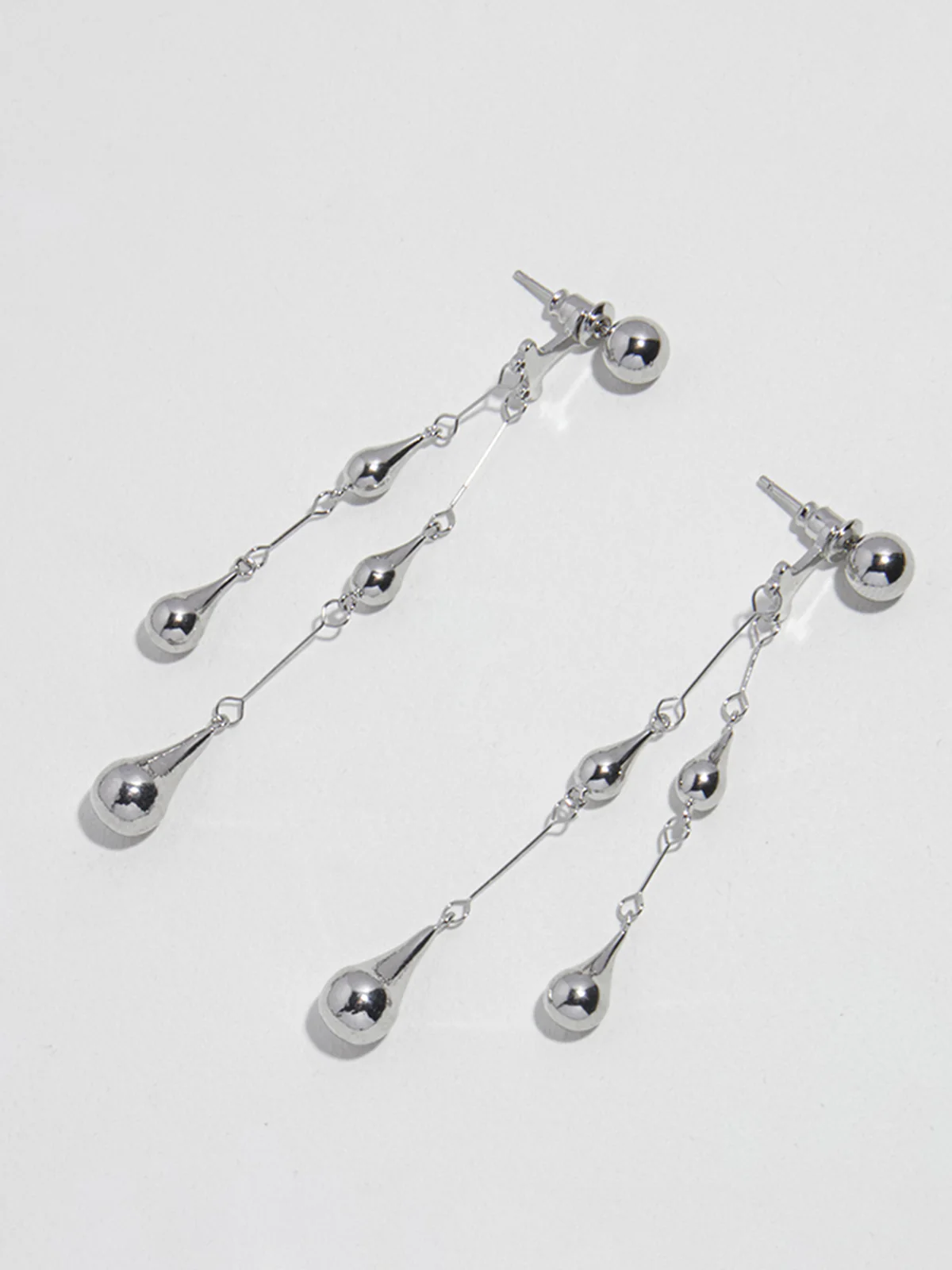 Water Drop Tassel Stud Earrings