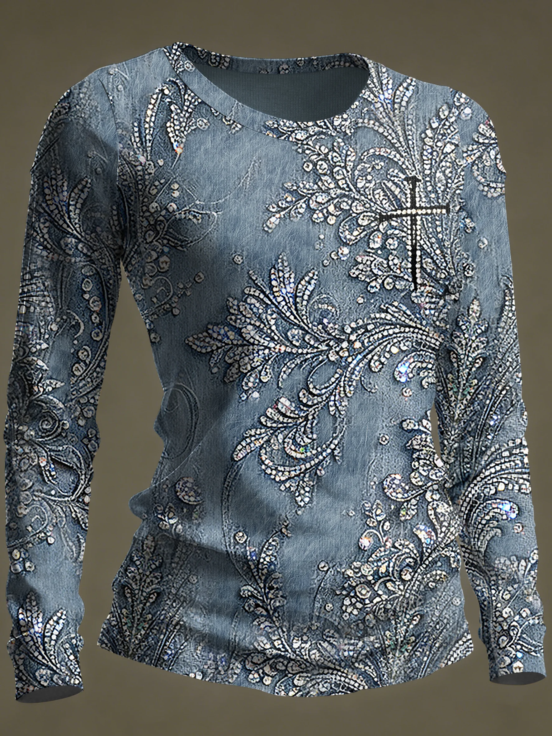 Women's Casual Print Long-Sleeve T-Shirt