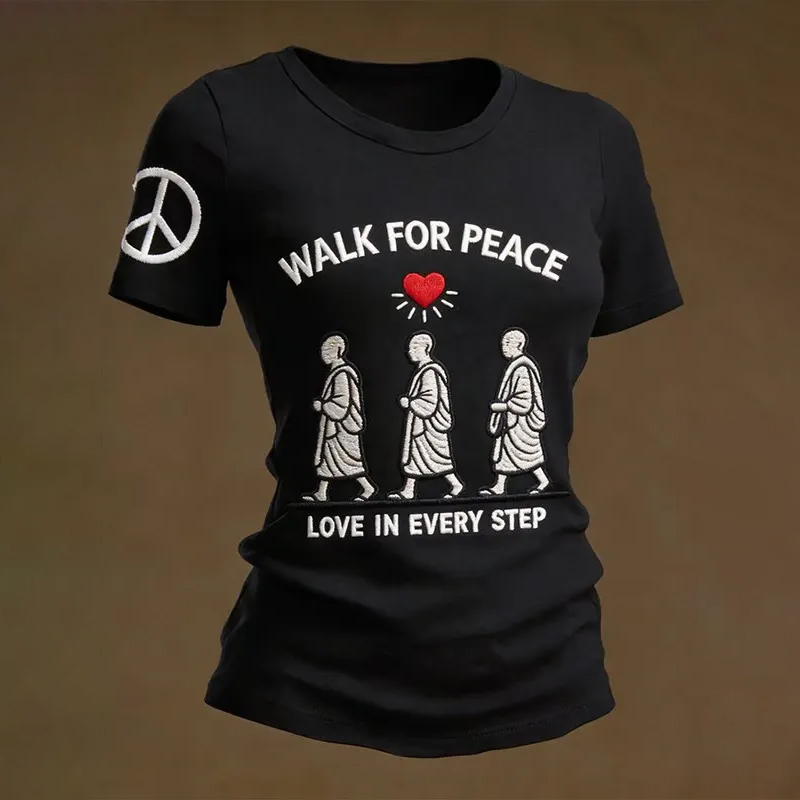 Women's Walk For Peace Love In Every Step Short-sleeved T-shirt