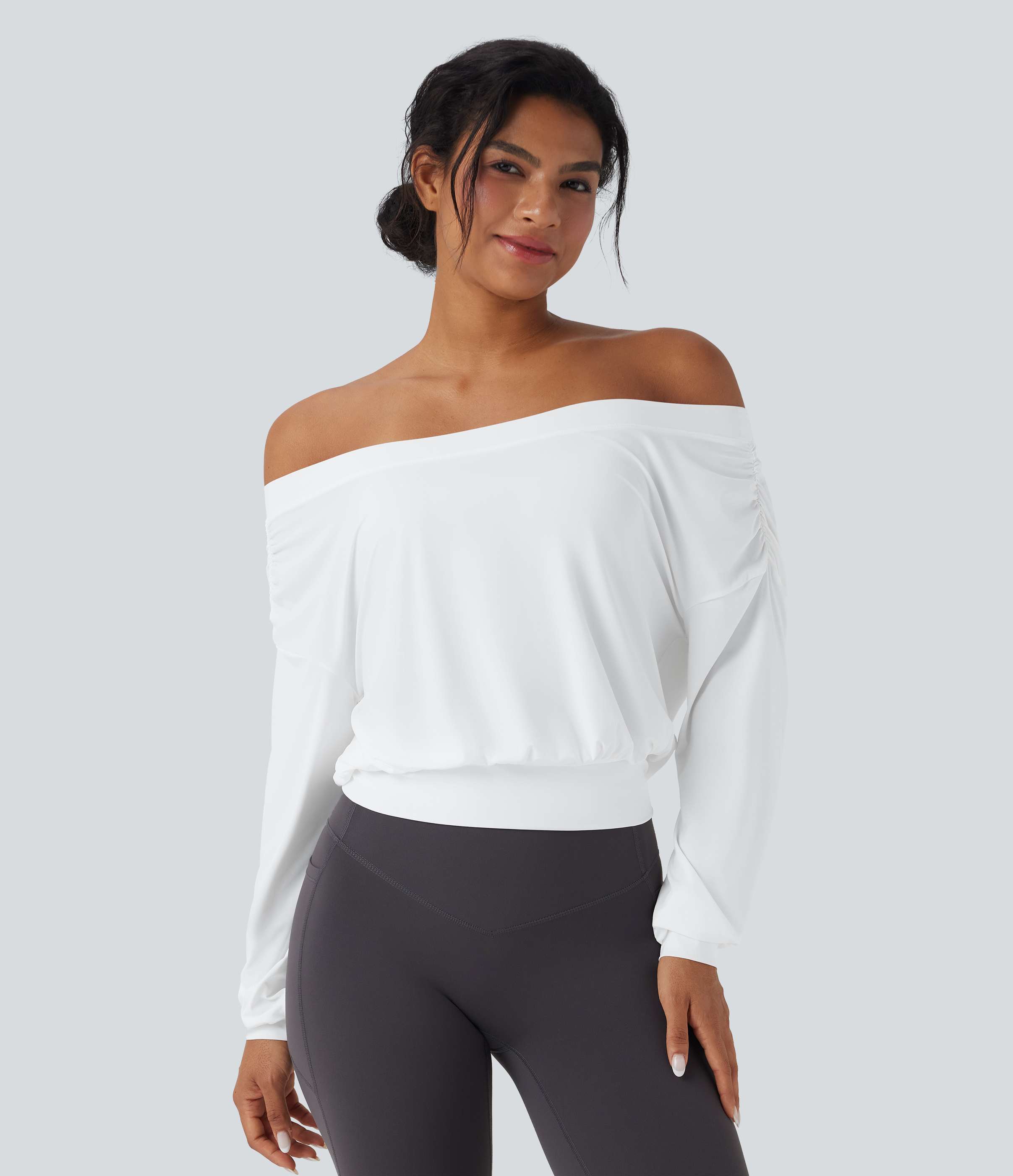 Off-shoulder Oversize Quick Dry Yoga Sports Top