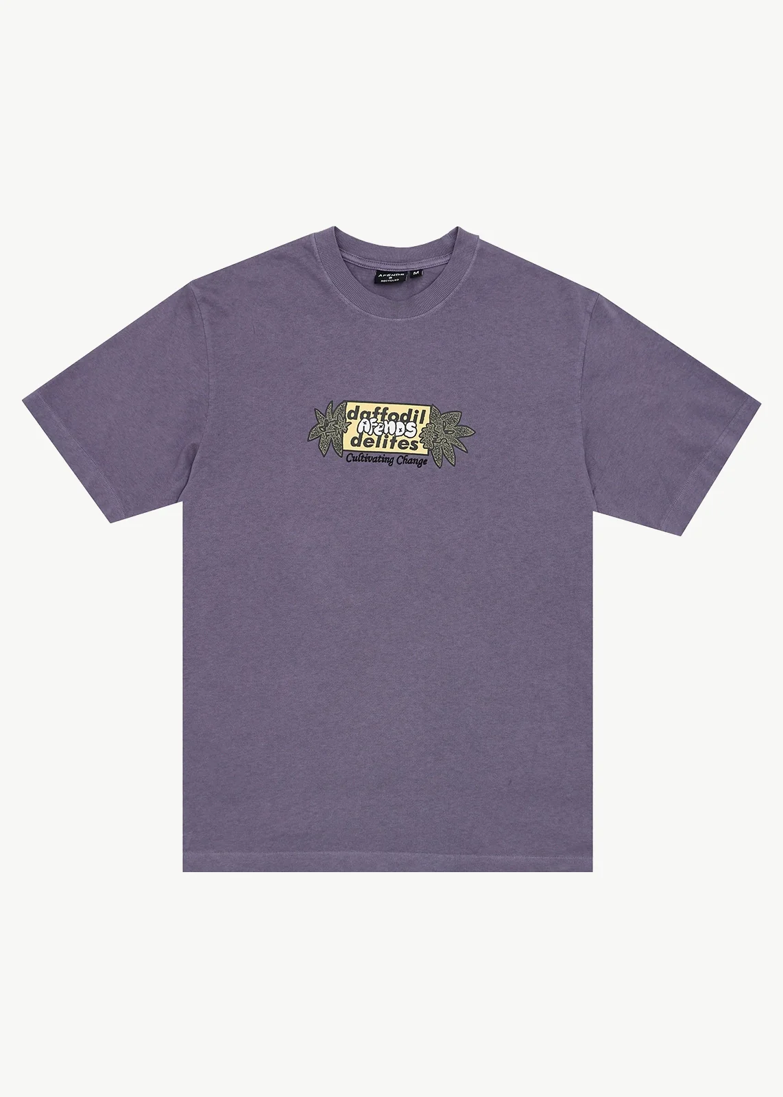 AFENDS Mens Delites - Heavyweight Retro Tee - Vintage Aubergine