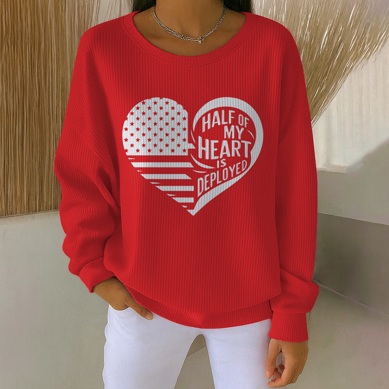 Women's Red Friday Printed Casual Sweatshirt