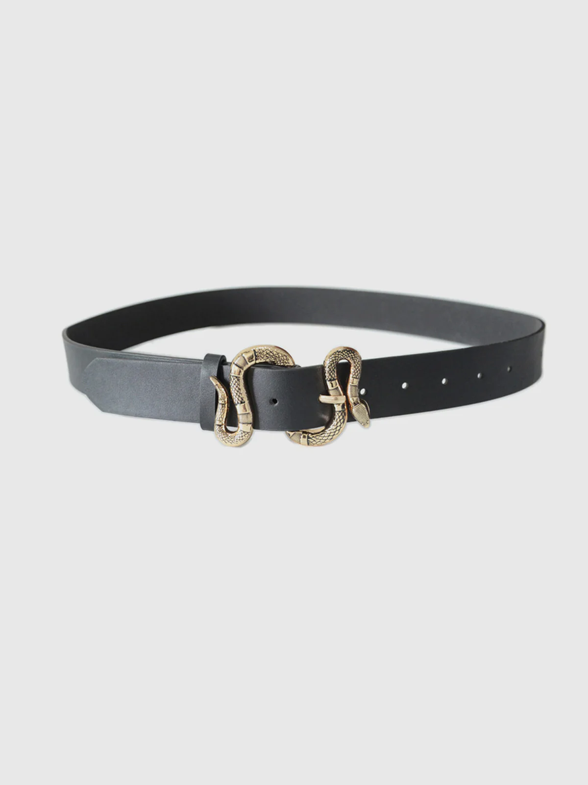 Snake Buckle Leather Belt