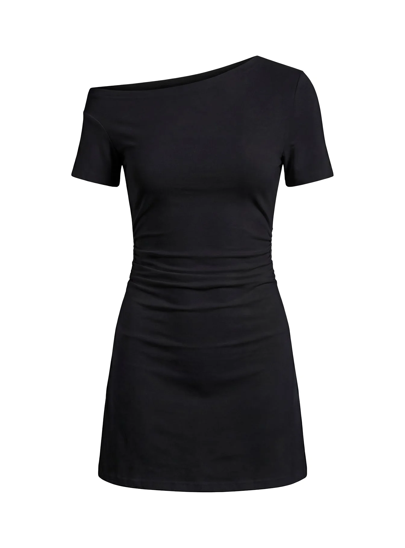 Avriana Off Shoulder T-Shirt Mini Dress Black