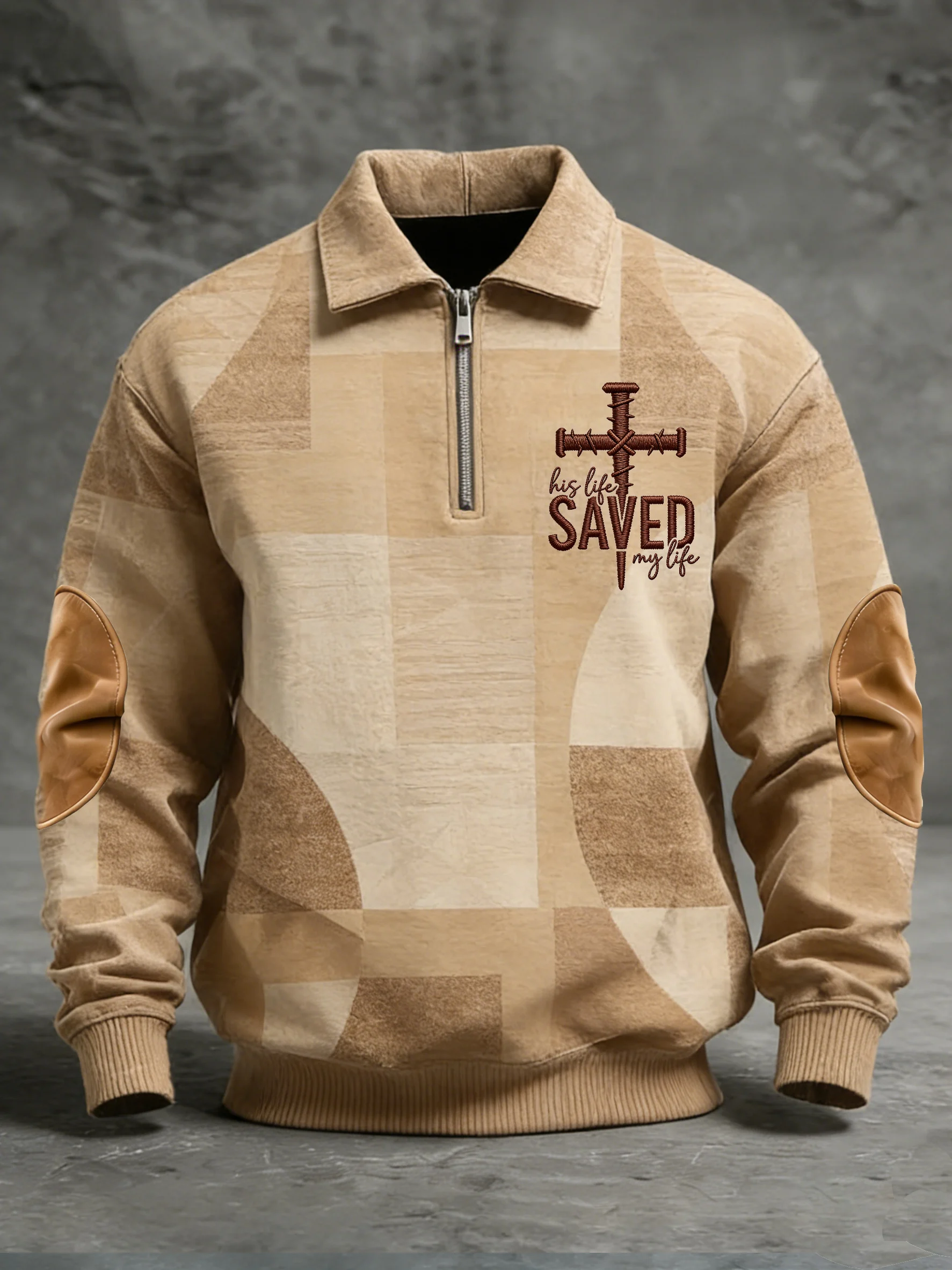 Men's Winter Faith Print Stand-Collar Top-Fast Shipping