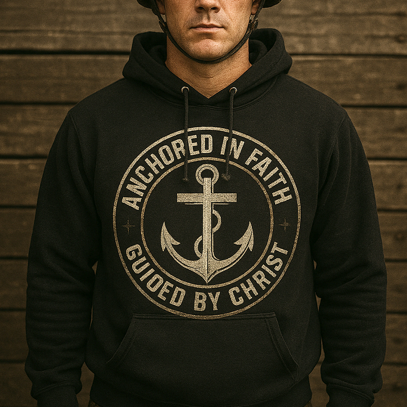 Anchored In Faith Guided By Christ Casual Hoodie
