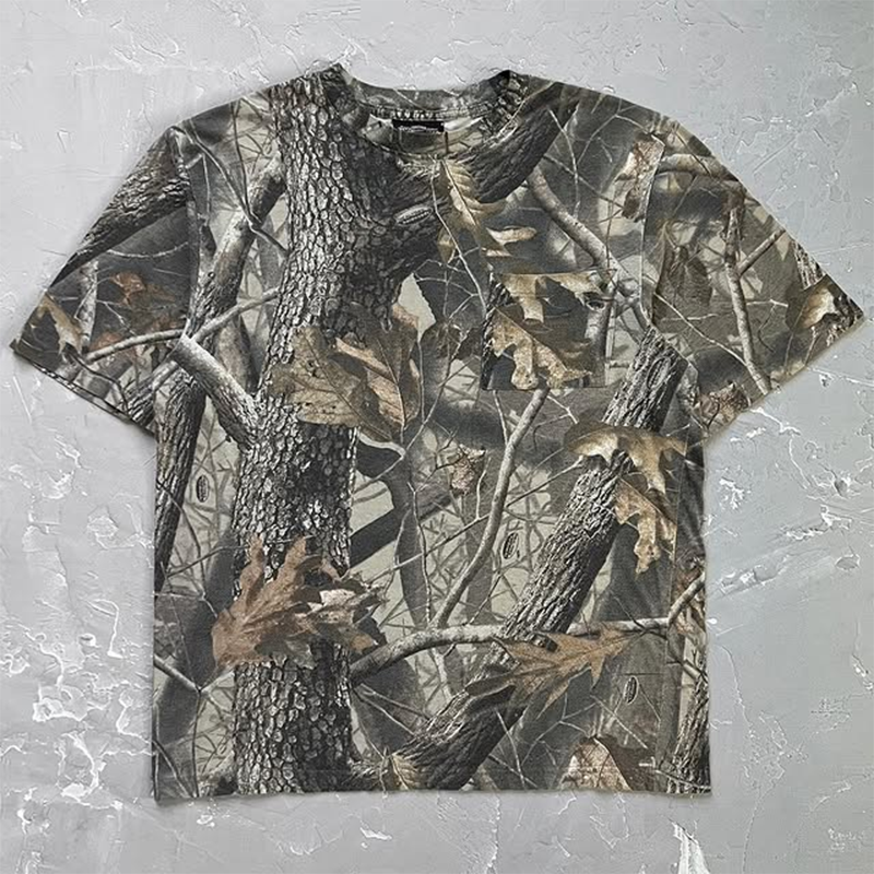 Vintage Forest Camo Graphic Short Sleeve T-Shirt