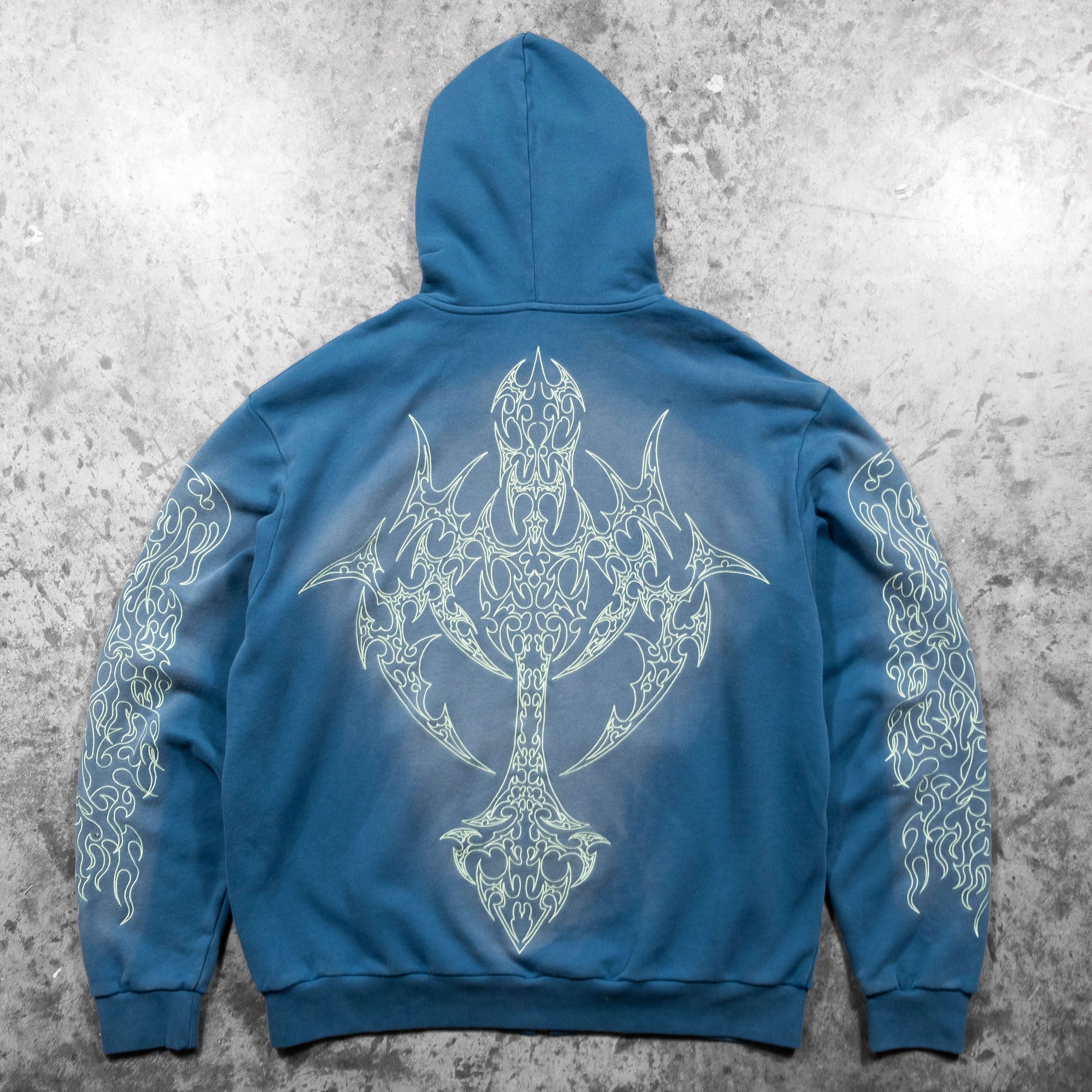 AQUA INFERNO ZIP UP HOODIE