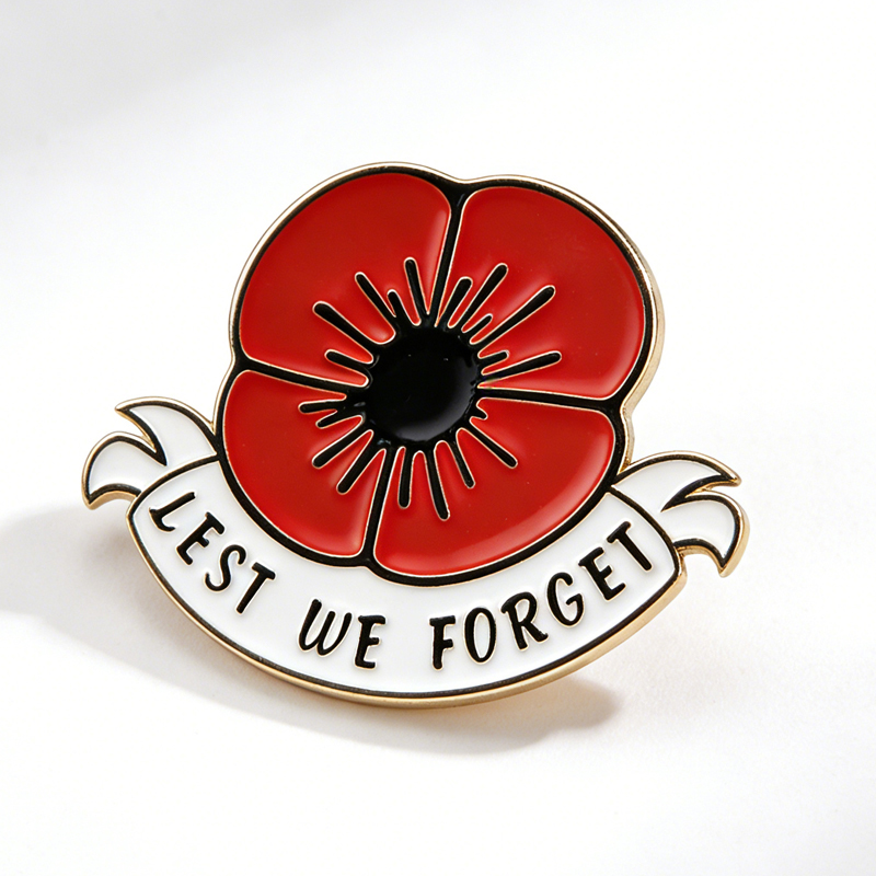 Unisex Memorial Day Poppy Exquisite Brooch
