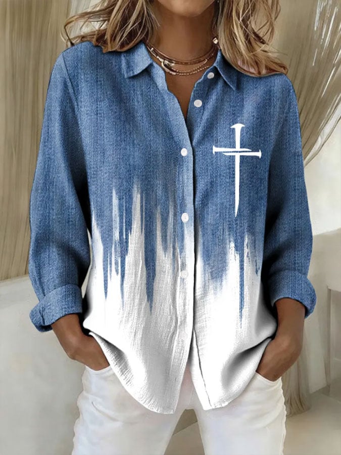 Women's Faith Print Casual Shirt