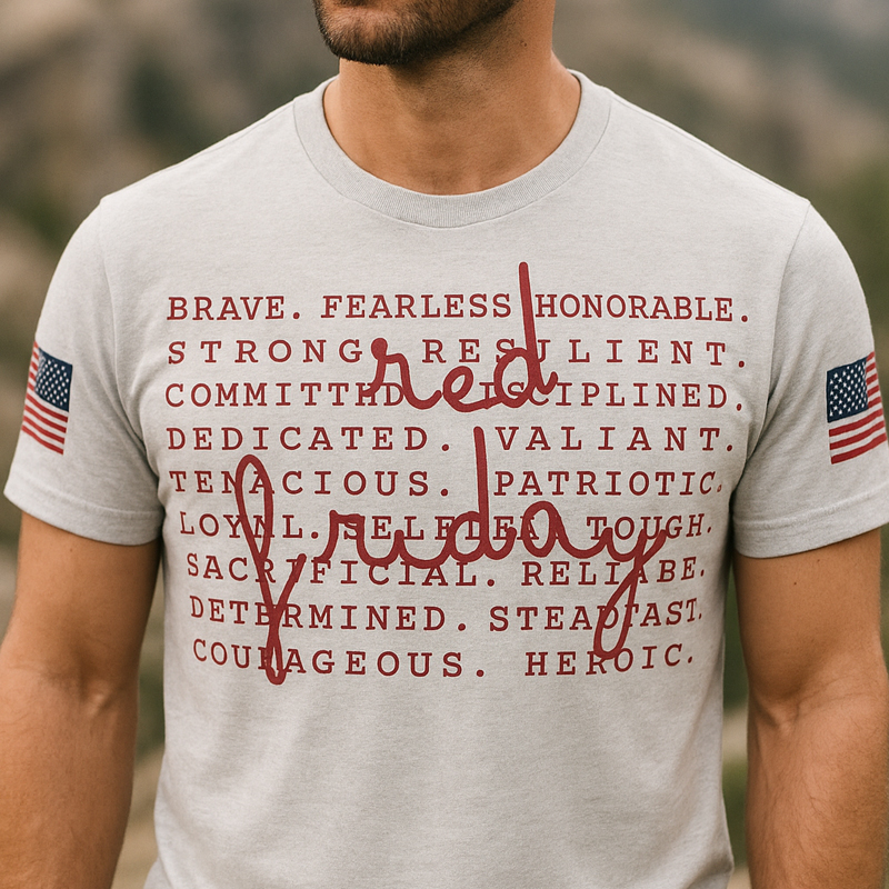 On Fridays We Wear Red Print Casual Short Sleeve T-Shirt