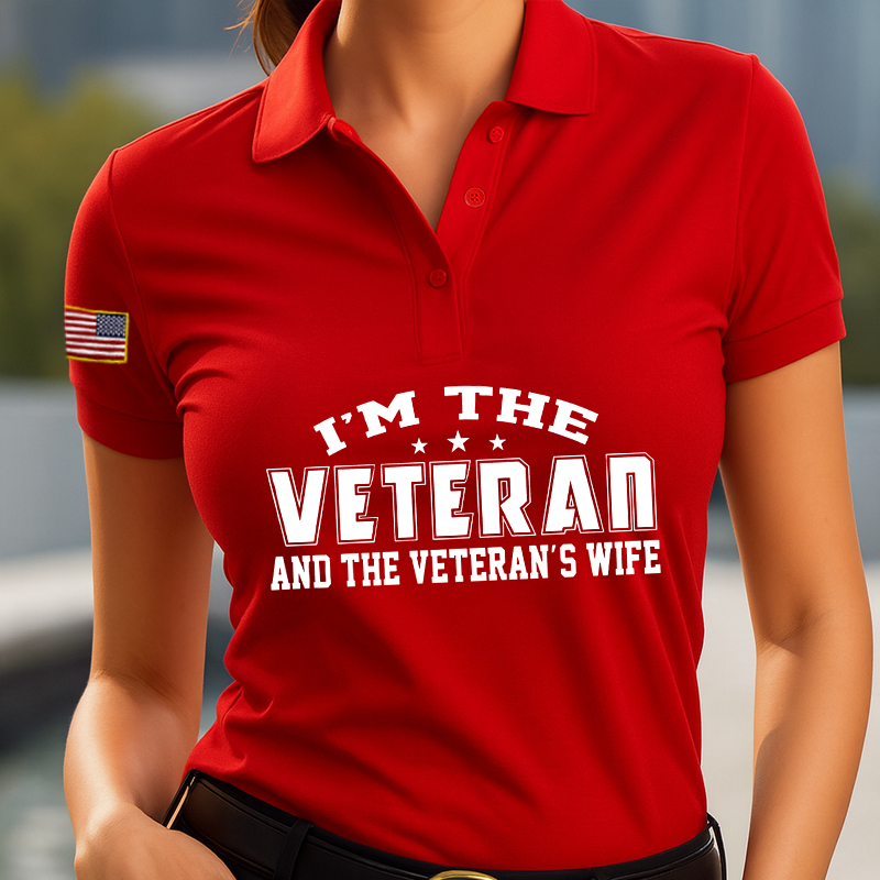 Women's Veteran Print Polo T-Shirt