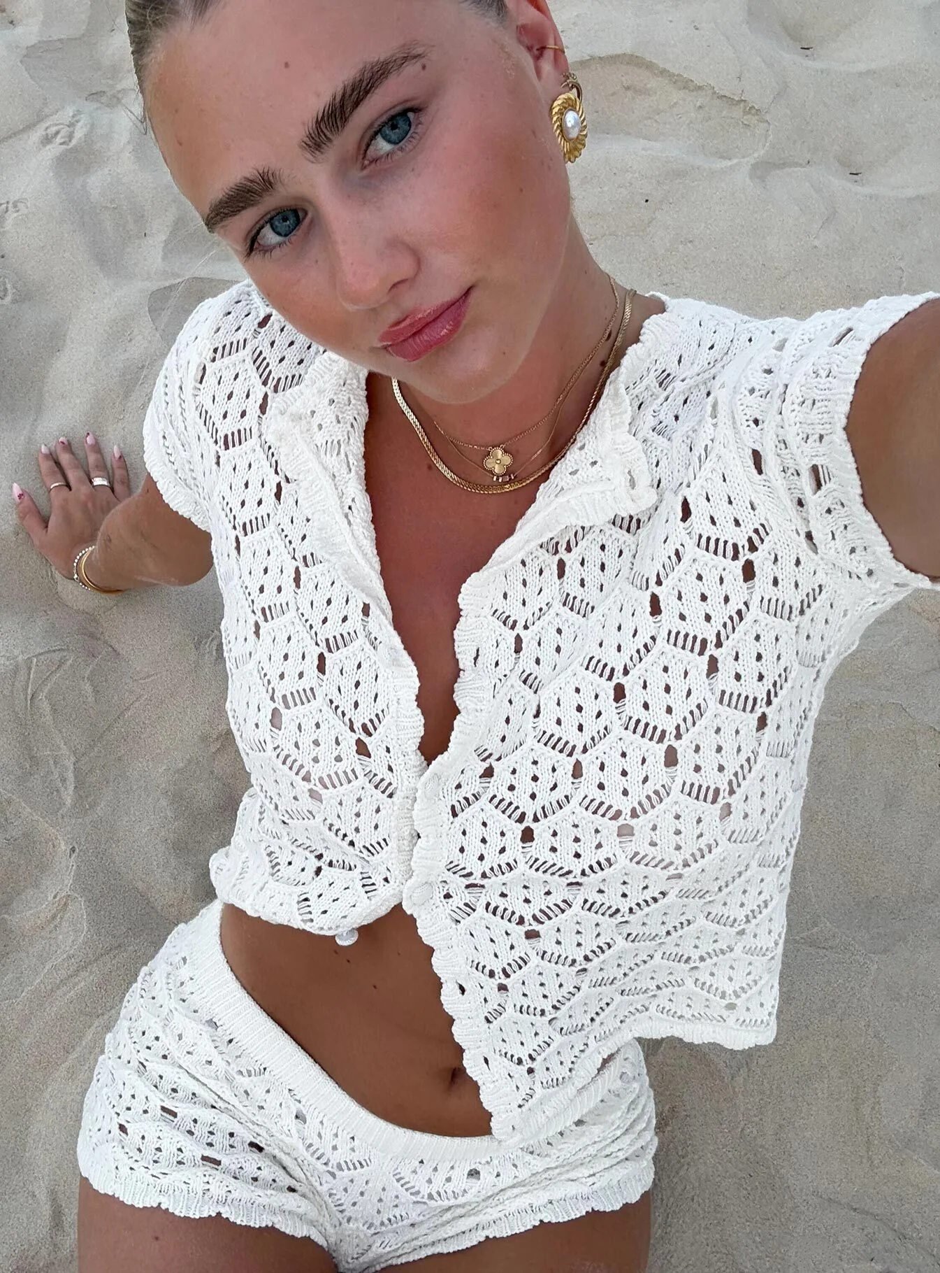 Sun Still Shines Crochet Set White Tall