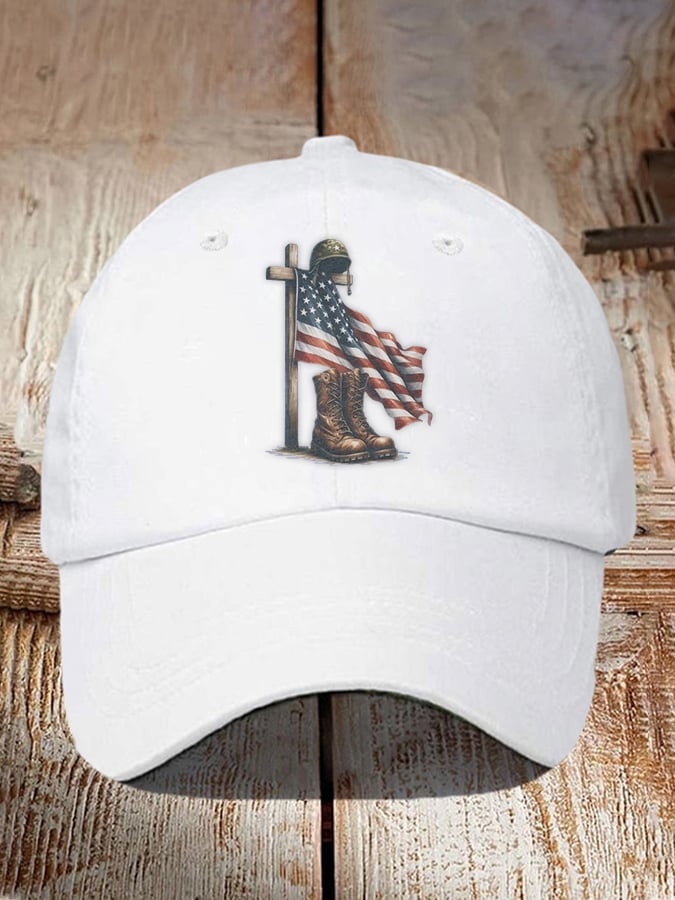 Unisex  Veteran's Faith Flag Print Baseball Cap