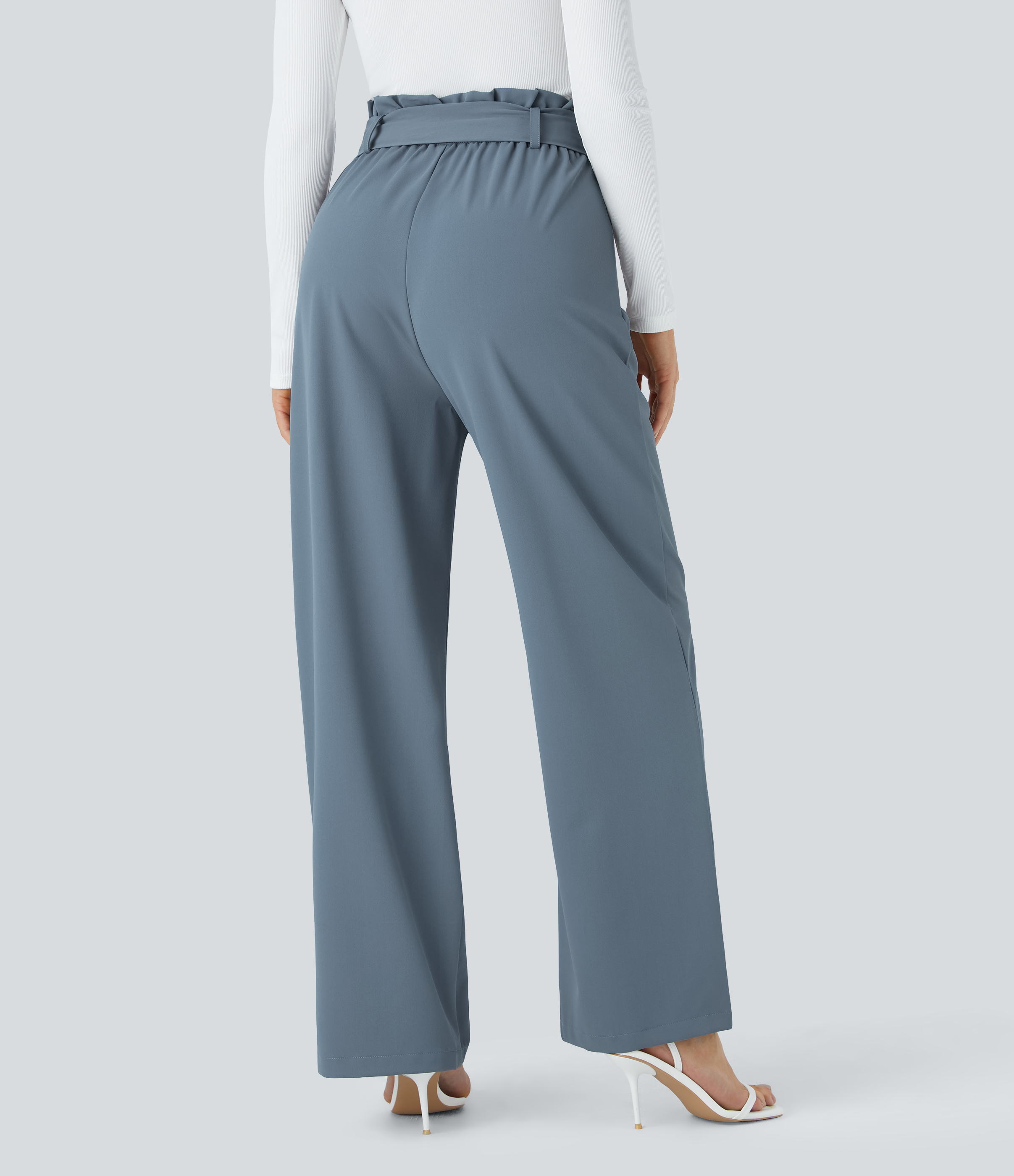 Halara Flex™ Paper Bag High Waisted Belted Pocket Wide Leg Work Pants