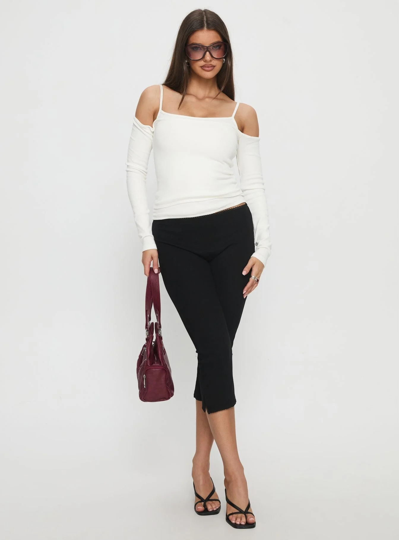 Baseline Rib Capri Pants Black Petite