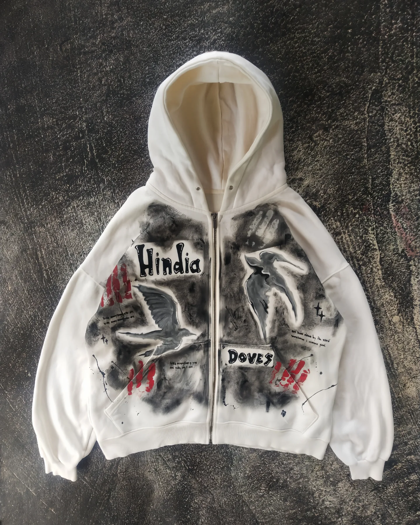 Splatter Bird Zip up Hoodie