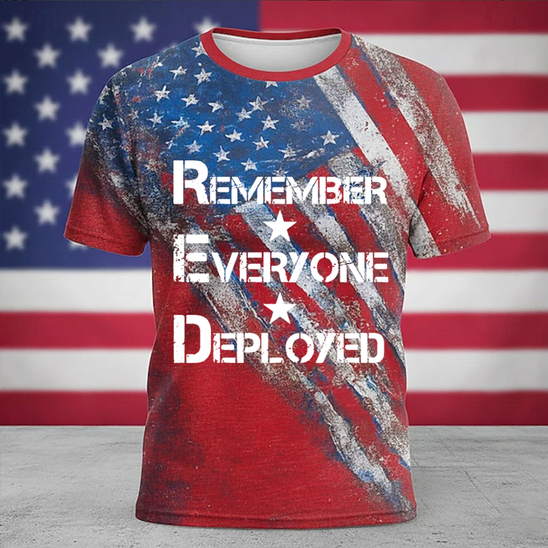 Men's Red Friday Print Casual T-Shirt