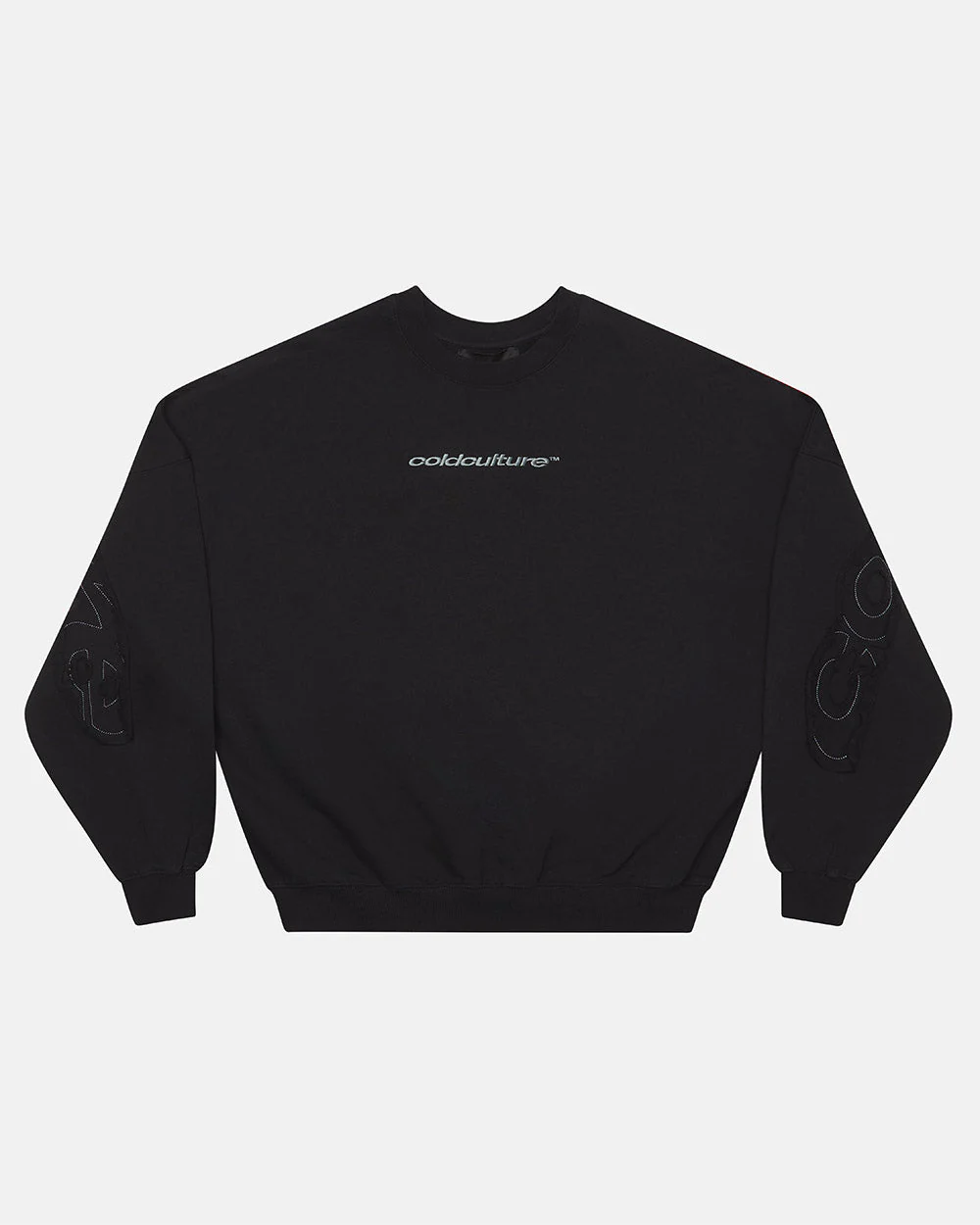 DISTRESS CURVED CREWNECK BLACK