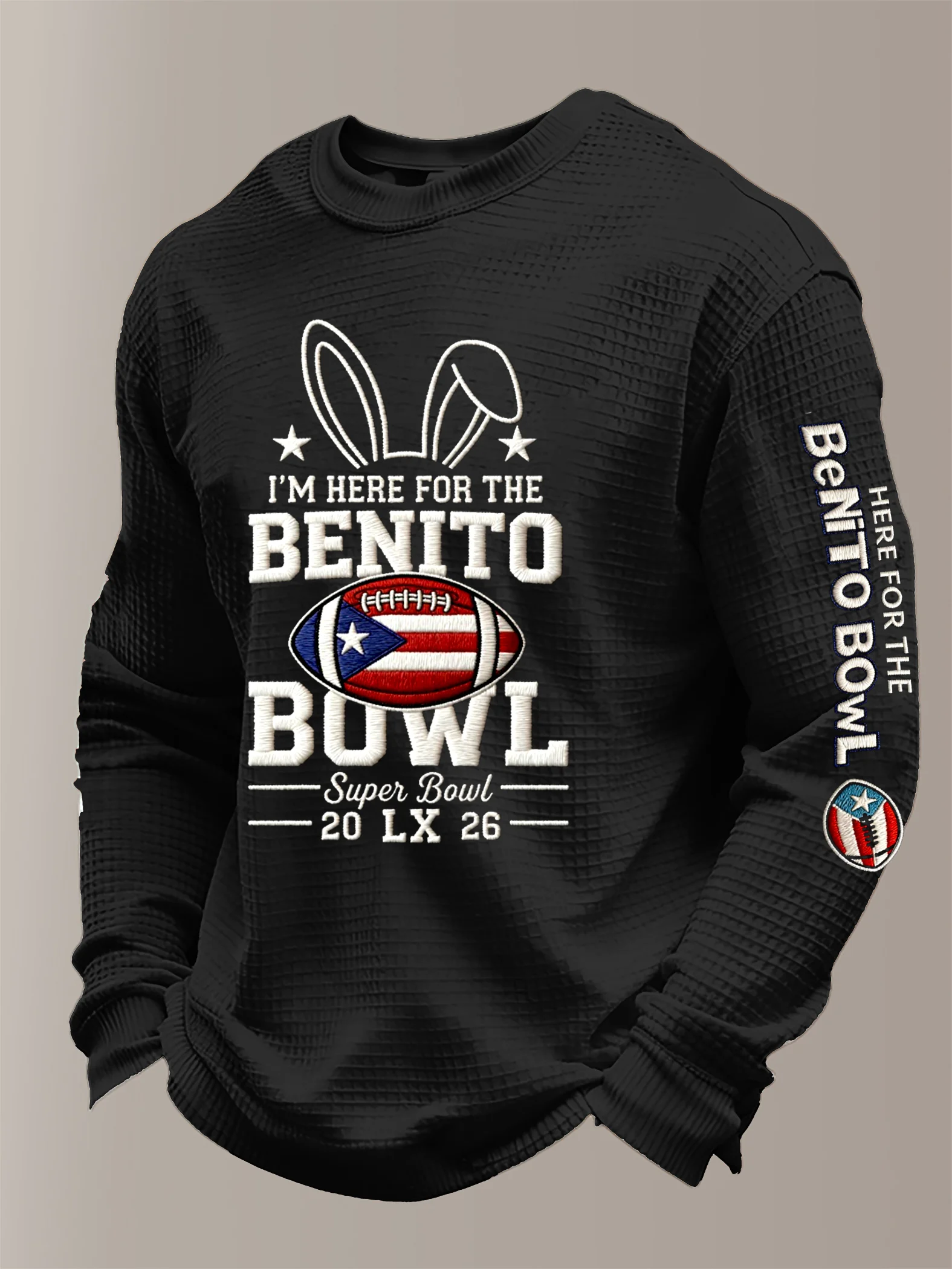 Men's Puerto Rico Waffle Fabric Long-Sleeved T-Shirt