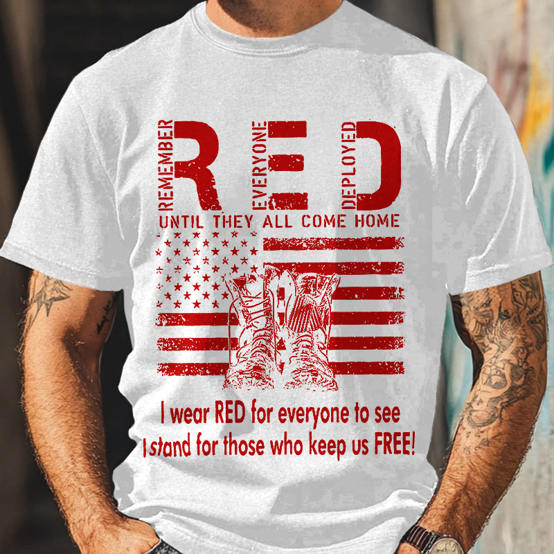 Red Friday Veterans Casual T-Shirt