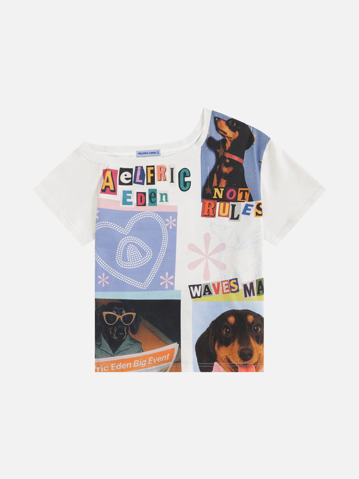 Aelfric Eden Dachshund Collage Off-the-Shoulder Tee