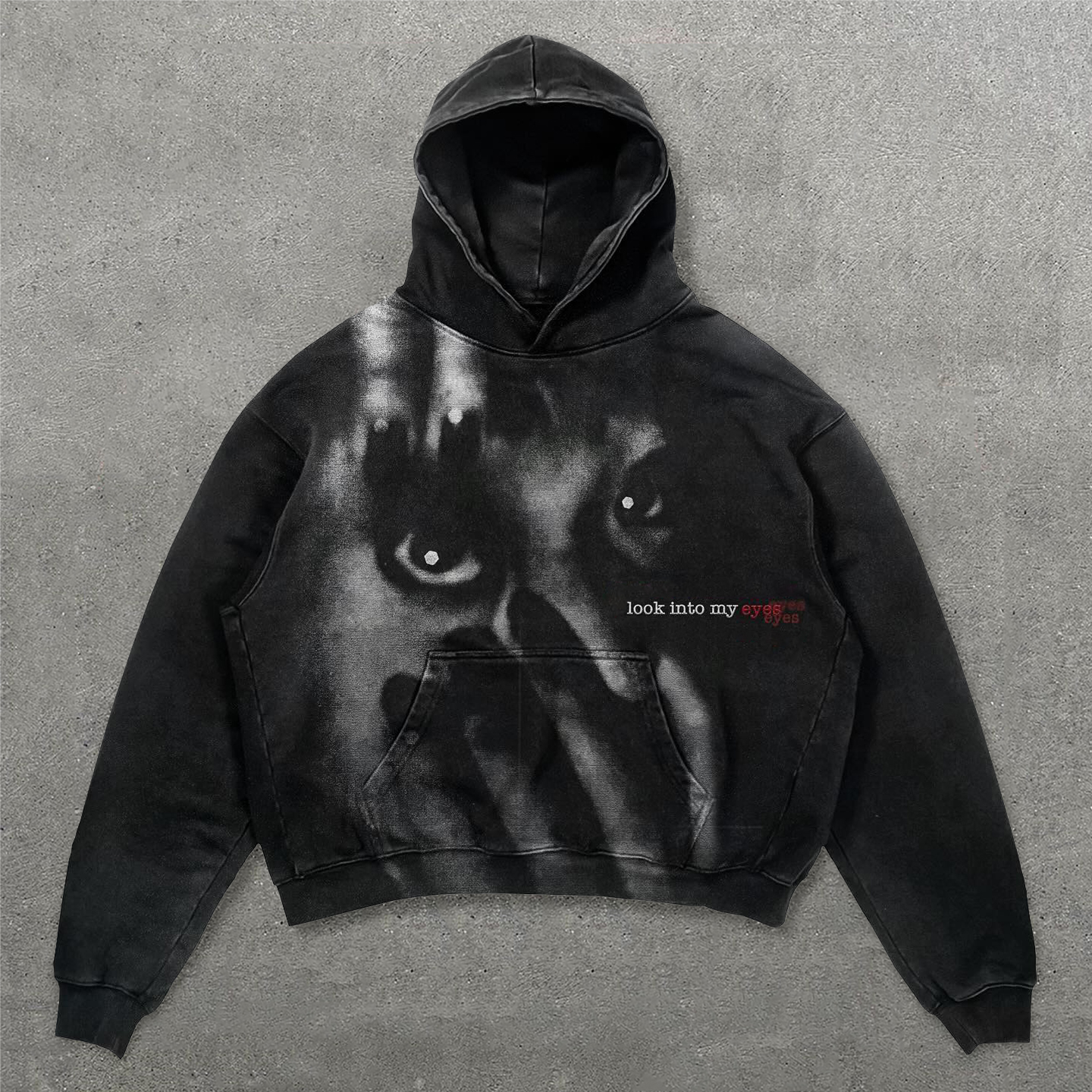 Look Into My Eyes Print Long Sleeve Hoodies