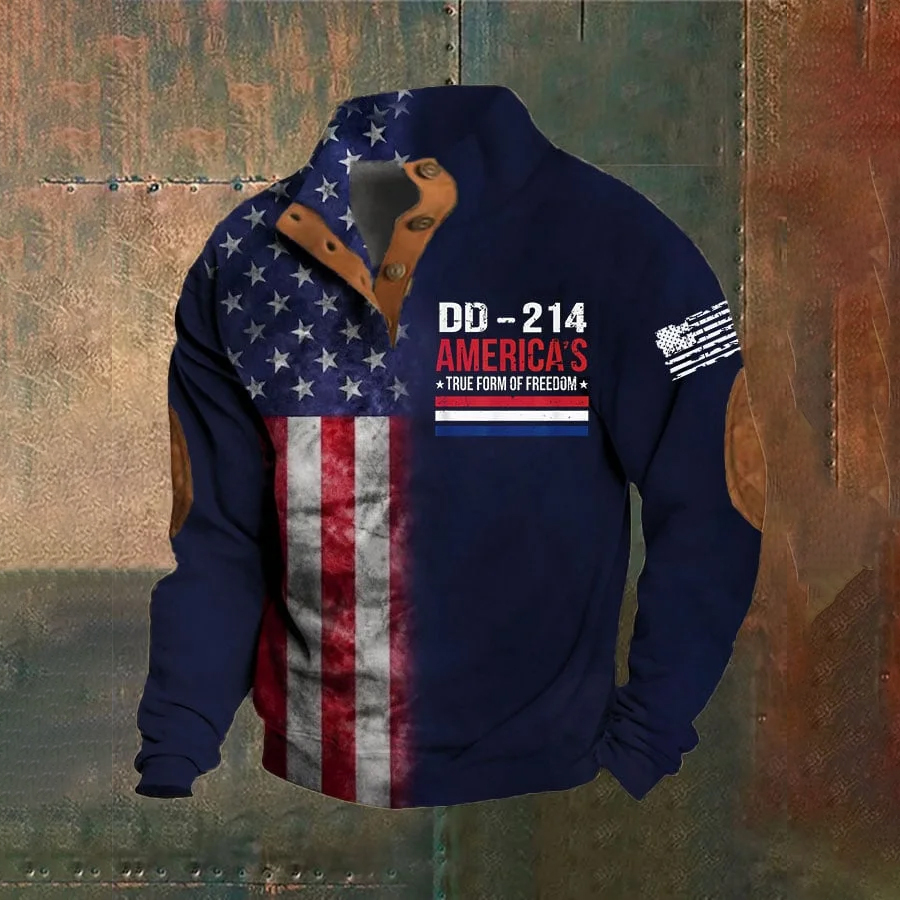 Men's Retro Veteran True Form Of Freedom Dd 214 Veteran Sweatshirt
