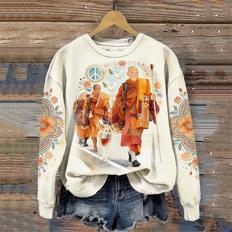 Walk For Peace Mission Journey Floral Watercolor Sweatshirt