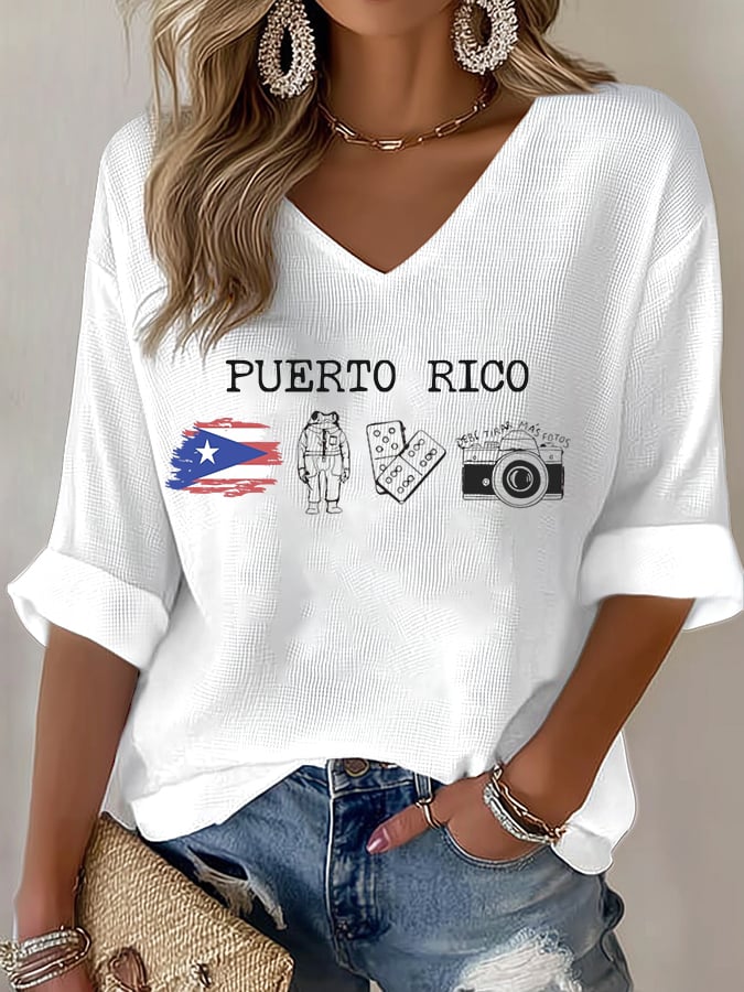 Women's  Puerto Rico Print Shirt
