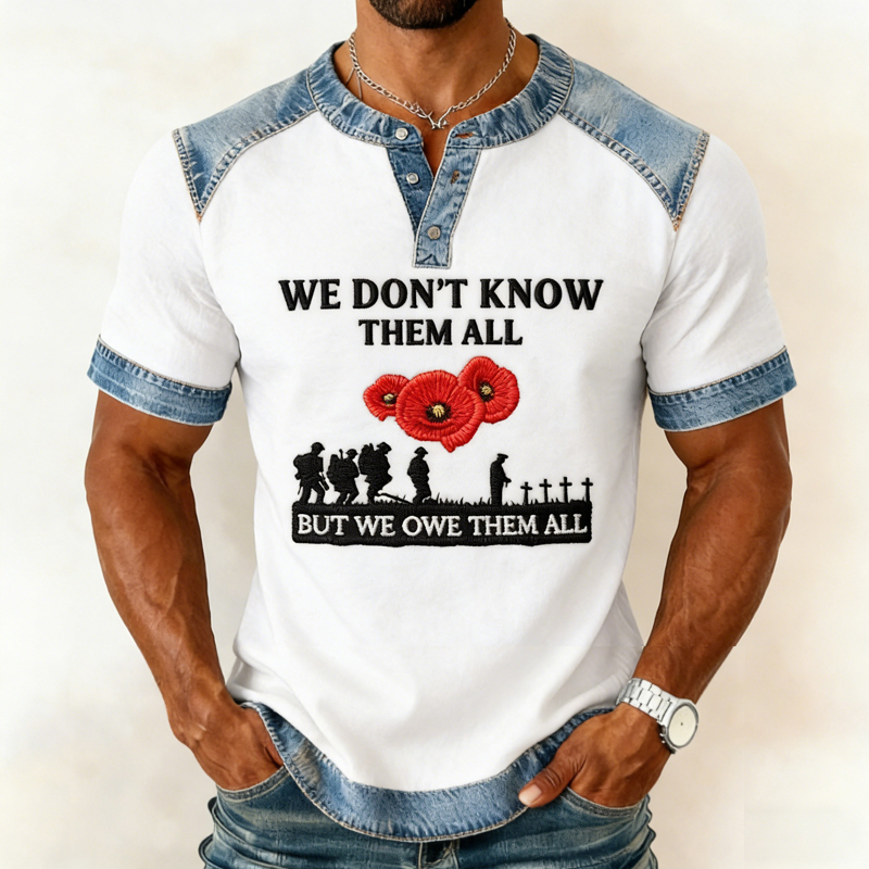 Men's Memorial Day Poppy Art Casual Top