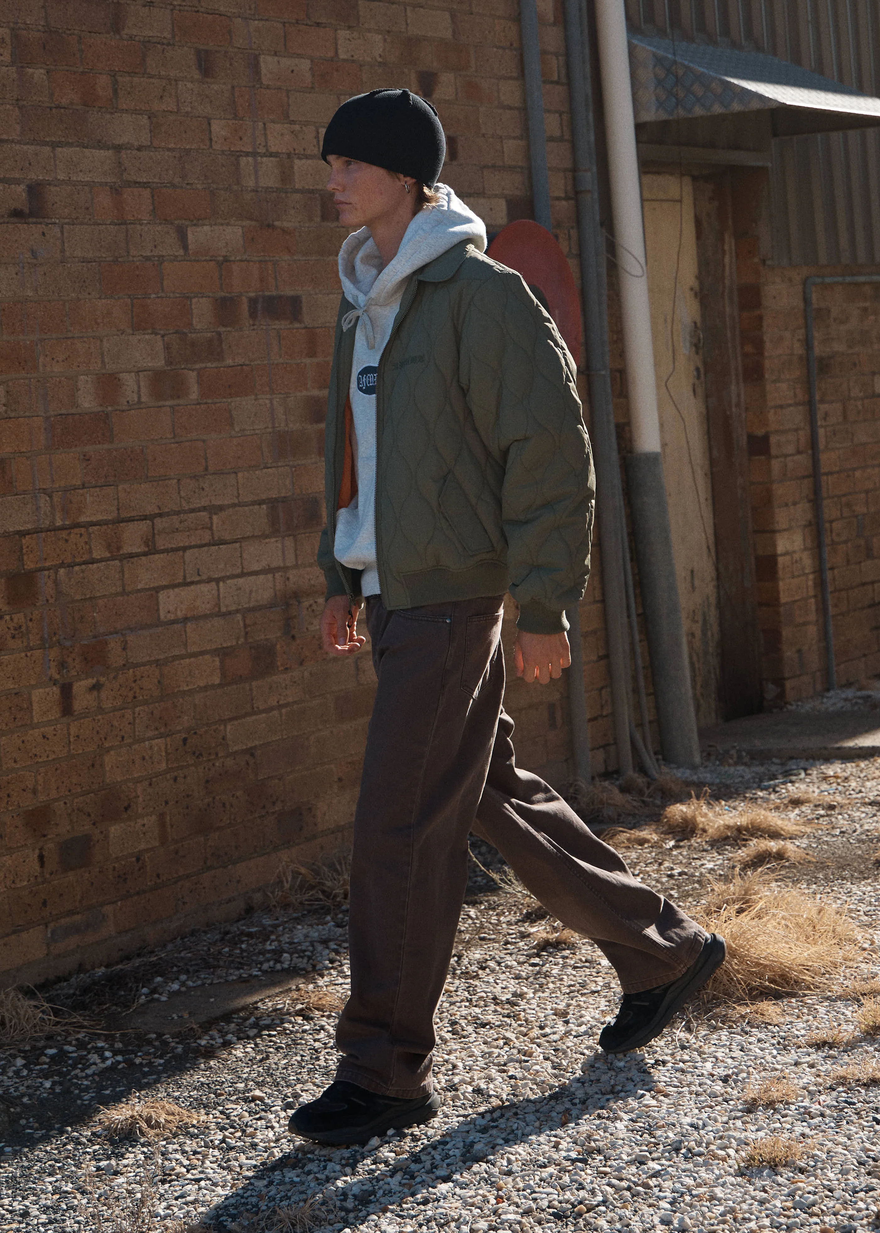 AFENDS Mens Pablo - Denim Baggy Jean - Washed Coffee