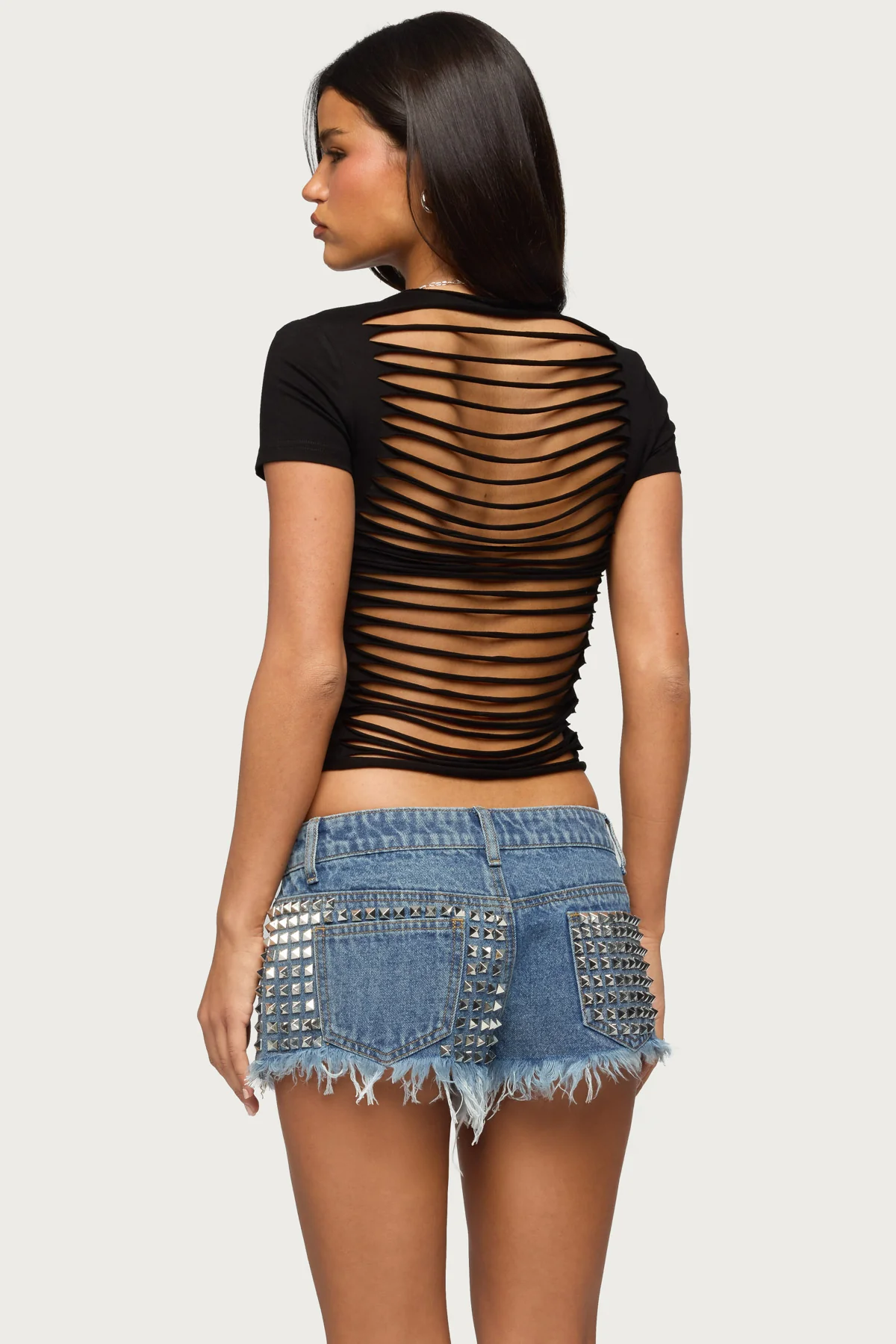 Izabelle Shredded Back T Shirt