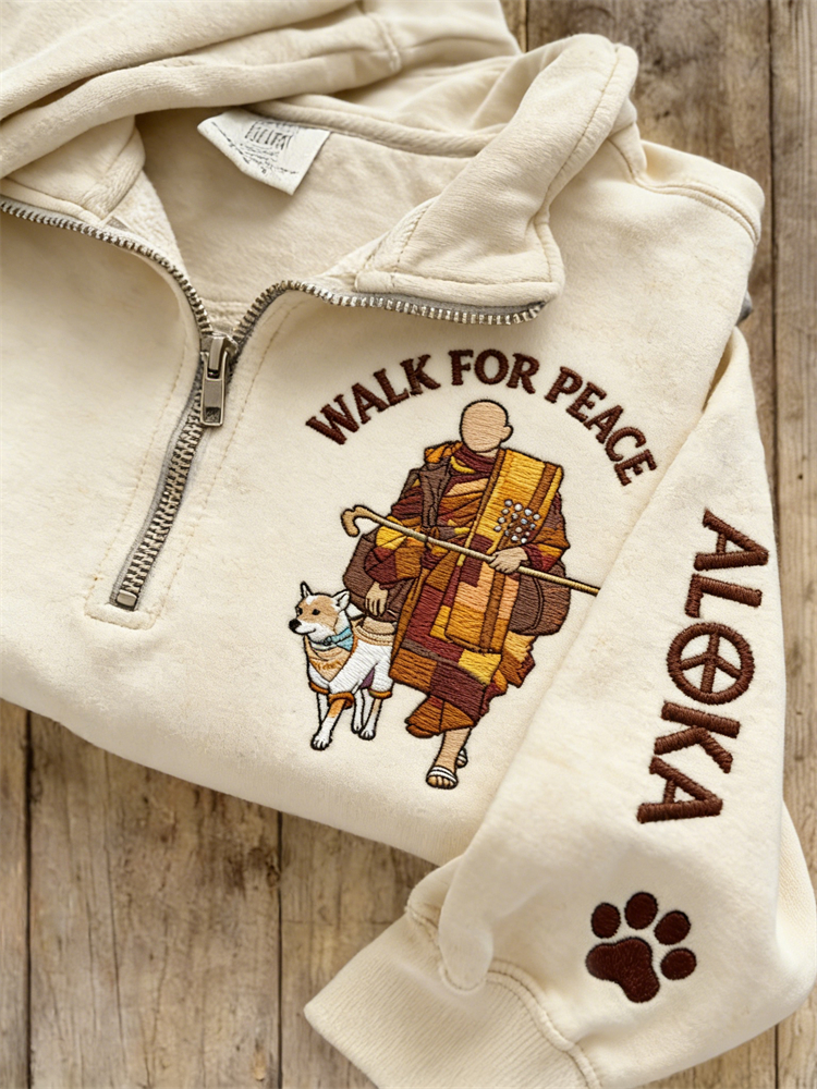 Walk For Peace Aloka Paw Print Zip Up Sweatshirt