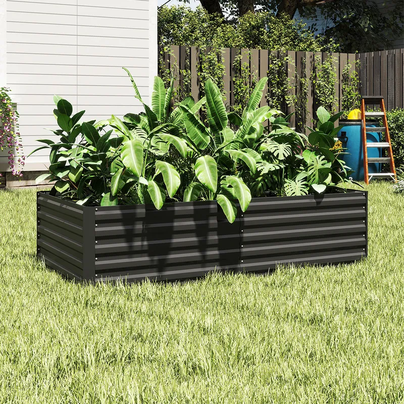 Large Metal Raised Garden Bed Kit with Safe Edge Curling Design