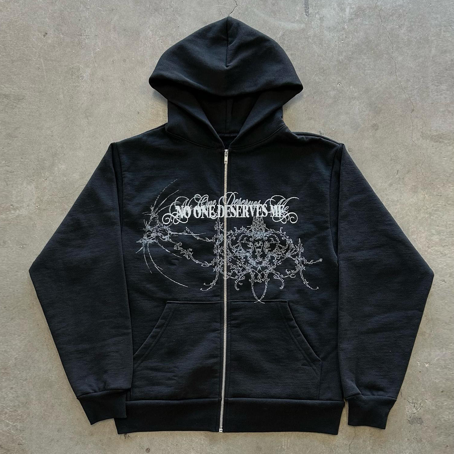 Streetwear y2k print zip-up hoodie