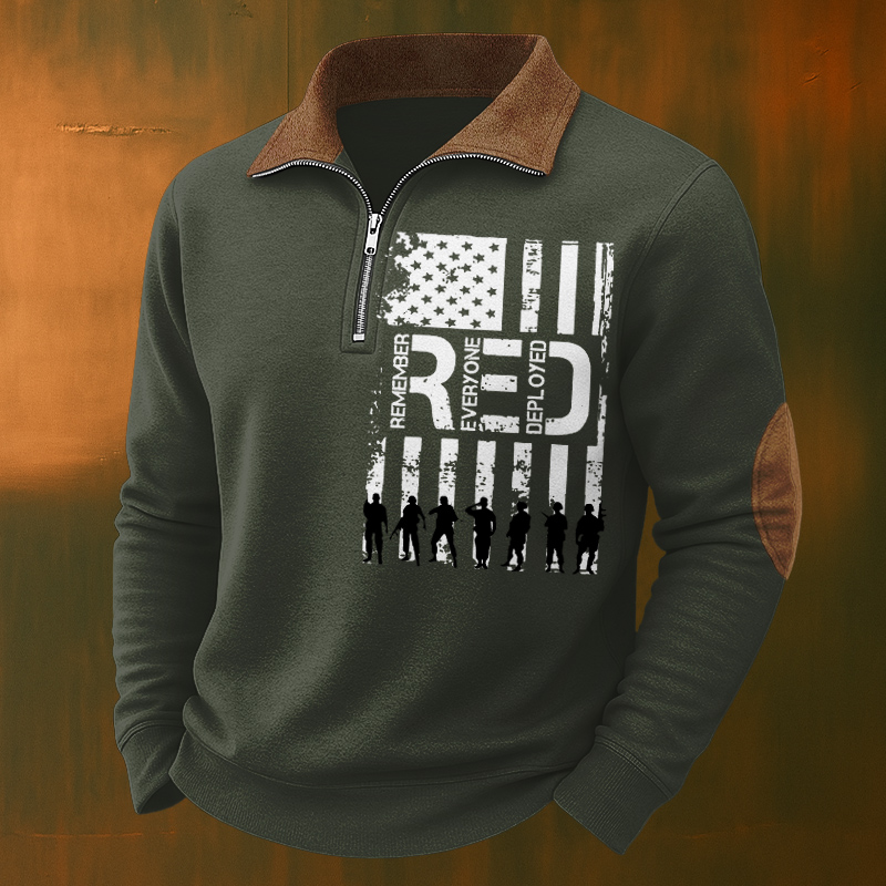 Men's On Friday We Wear Red Print Zip-Up Sweatshirt