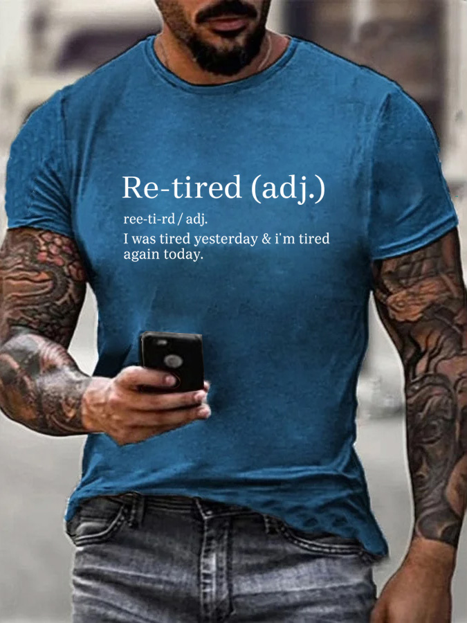 Re-tired Pattern  100% Cotton T-Shirt