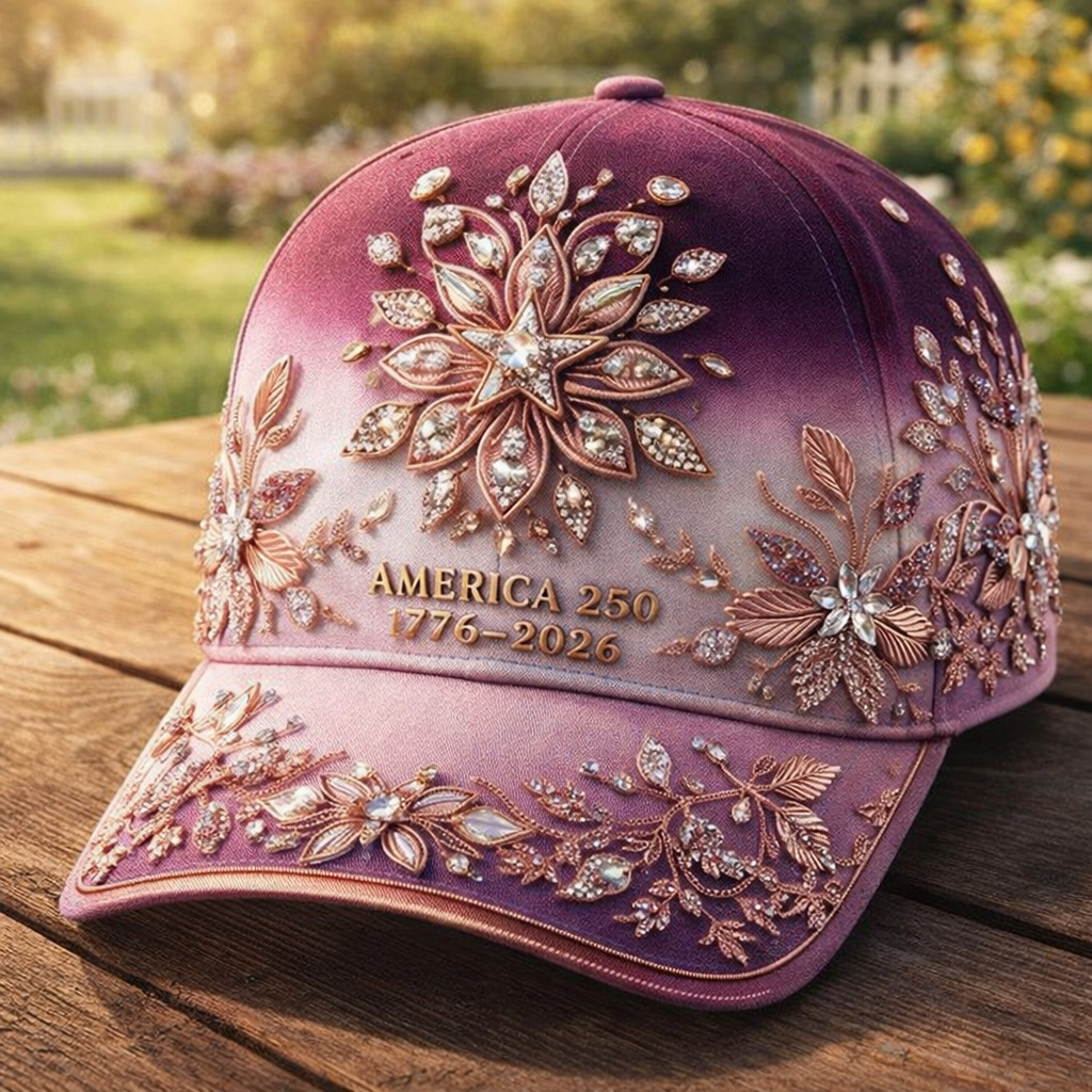 America 250th Anniversary Baseball Cap 1776–2026 Gradient Embroidered Rhinestone Floral Snapback Hat Luxury Vintage Patriotic Outdoor Dad Hat