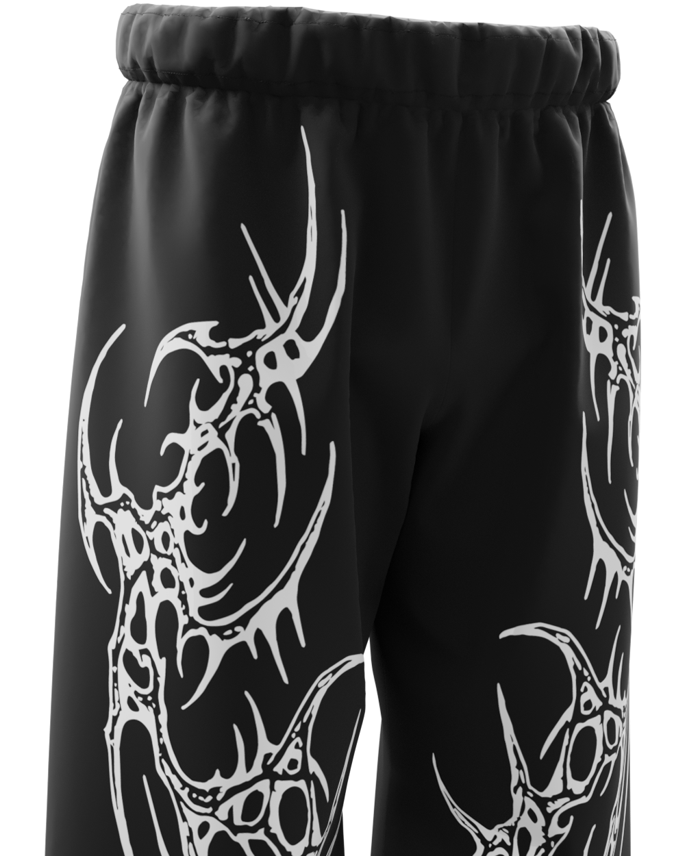 Saiyan Black Unisex Straight Fit Baggy Pants