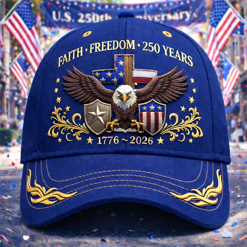 Eagle & Liberty & Cross United States 250th Anniversary Art  Print Casual Hat