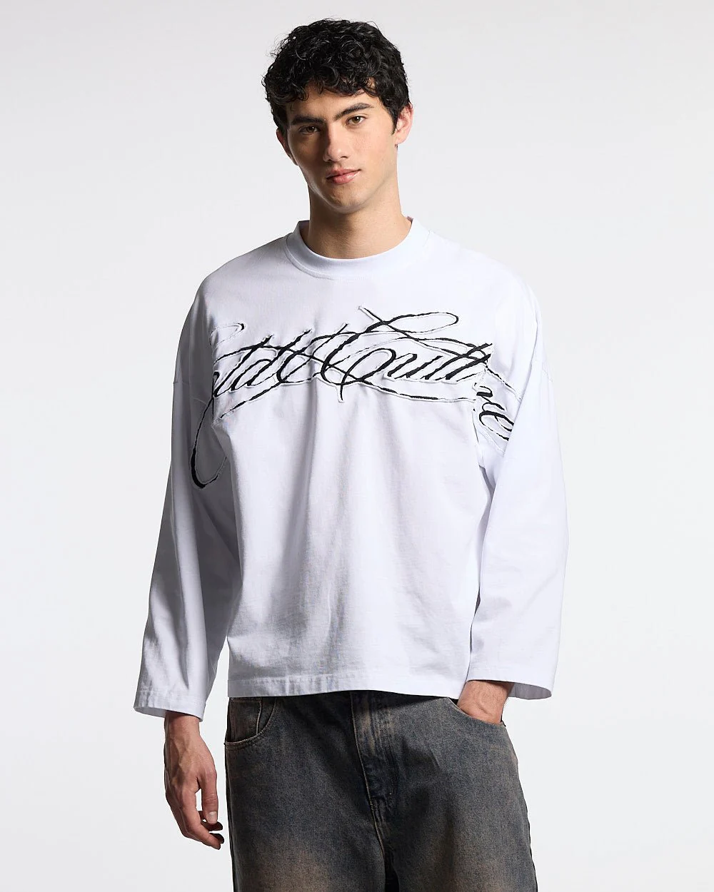 CROSSED SCRIPT LONGSLEEVE 2.0 WHITE