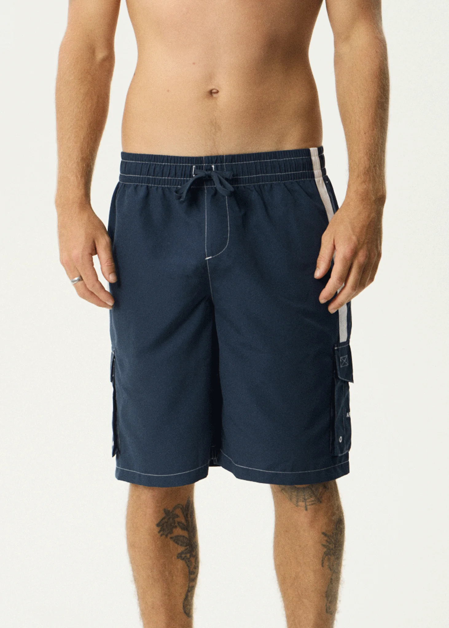 AFENDS Mens House Related - Cargo Swim Short 21" - Navy