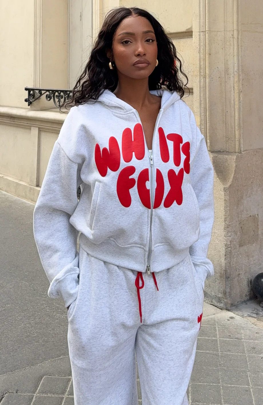 Club 14 Allie Boxy Zip Front Hoodie Grey Marle